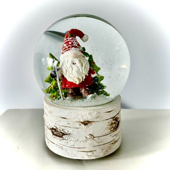 Musical Santa Snow Globe Christmas Santa on Skis NWT - Picture 5 of 5